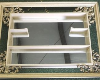 2762 - Vintage what not wall mirror 26 x 34 1/2 x 4