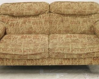 2772 - Mid-century oak frame upholstered loveseat 31 x 56 x 32 1/2