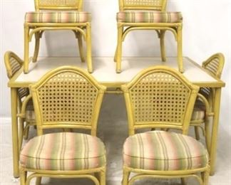 3257 - Vintage bamboo 7 piece dining set 29 x 40 x 60