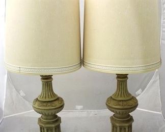 4002 - Vintage pair mid-century lamps 32 1/2" tall