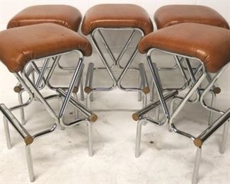 7006 - Daystrom set of 5 chrome mid-century barstools 29 x 16 x 18