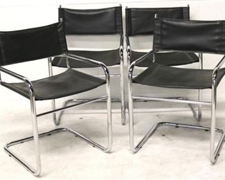 7010 - Set of 4 chrome mid-century arm chairs 31 x 20 x 22
