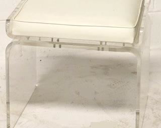 7011 - Vintage mid-century modern swivel top lucite stool 17 x 18 1/2 x 17