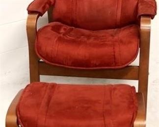 7012 - Modernist IMG Norwegian lounge chair & ottoman Chair reclines chair 45 x 30 x 21 stool 17 x 22 1/2 x 15