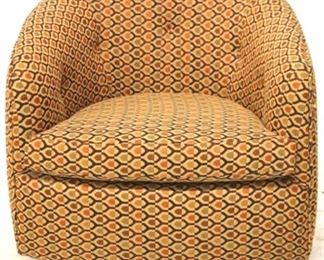 7018 - Milo Baughman swivel / rocking club chair 26 x 26 1/2 x 22