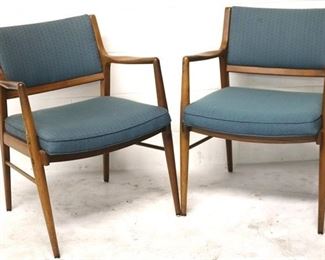 7020 - Pair teak mid-century arm chairs 34 1/2 x 24 x 21