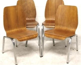 7028 - Set of 4 bentwood & steel side chairs 29 1/2 x 18 x 20 1/2