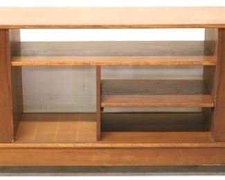 7038 - Vintage teak sliding door credenza 27 1/2 x 69 1/2 x 16 1/2
