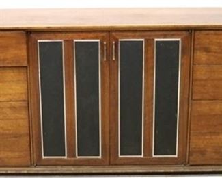 7039 - Mid-century modern Lane long dresser few veneer chips 28 1/2 x 78 x 18
