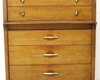 7042 - Mid-century Profile by Drexel tall chest on chest 49 1/2 x 34 x 20 1/2