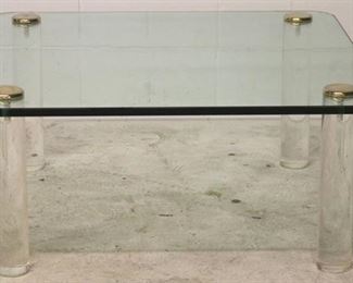 7052 - Vintage lucite & glass cocktail table 16 x 36 x 36