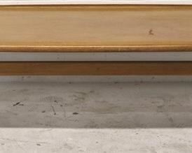 7054 - Mid-century Grete Jalk Danish teak coffee table lip edge some scratches 18 x 65 x 23 1/2