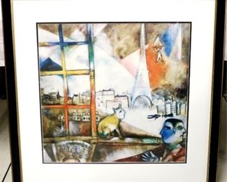 8000 - Large Chagall framed print 35 x 34