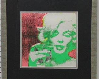 9012 - 1968 Marilyn Monroe serigraph in Day Glo Ink by Bert Stern 17 1/2 x 17 1/2