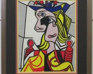 9020 - Woman with Flowered Hat giclee by Lichtenstein 22 x 25 1/2