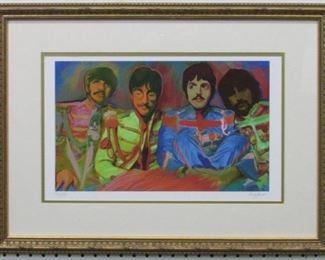 9032 - Beatles Sergeant Peppers Pencil signed & numbered by Ivy Lowe 26 1/2 x 19