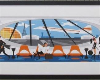 9041 - Mid century airport giclee by scooter 17 1/2 x 34 1/2