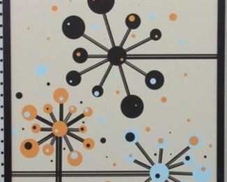 9046 - Atomic abstract art on canvas 19 x 25