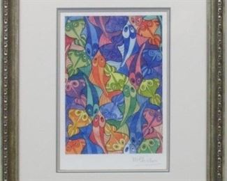 9048 - Sea Creature Tessellation II print by M C Escher 15 1/2 x 19