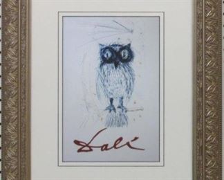 9052 - Owl print by Salvador Dali 18 1/2 x 22