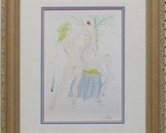9053 - Adam & Eve print by Salvador Dali 18 x 22