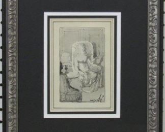 9064 - 1945 Illustration by Salvador Dali From the First Edition printing of The Maze 13 x 15 1/2