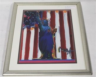 9076 - Peter Max Statue of Liberty & Flag 24 x 29