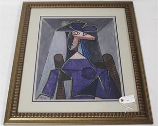 9087 - Picasso "Portrait de Famme" 29.5 x 25.5