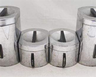 13 - 4pc. Metal Canister Set 4 1/2 & 8 1/2 tall