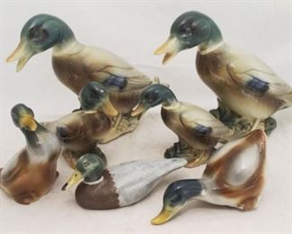27 - 7pc. Art Pottery Ducks Assorted Sizes