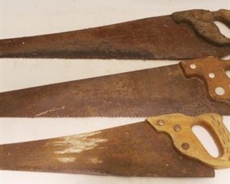 31 - 3pc. Vintage Hand Saws 22 x 28 x 29