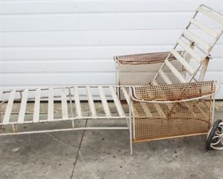 37 - Vintage Metal Chaise Lounge Chair 73 x 28 x 20 1/2
