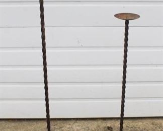 41 - Pair of Metal Candle Holders 43 & 31 1/2 tall