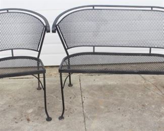 49 - 2pc. Vintage Salterini Metal Wire Patio Set Couch - 30 x 43 x 17 Chair - 30 x 24 x 16