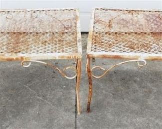 57 - Pair of Vintage Metal Tables 13 1/2 x 18 x 24