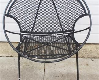 63 - Vintage radar saucer wire chair 30 1/2 x 25 x 16