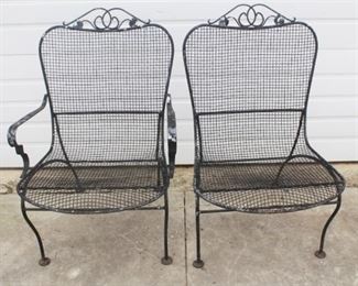 64 - Pair of Vintage Metal Chairs 35 x 23 x 21 1/2