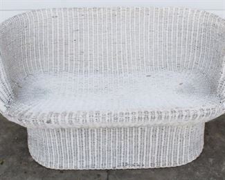 68 - Vintage Wicker Loveseat 30 x 48 x 20 1/2