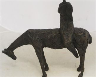 82a - Mid century hand formed metal statue 12 x 12