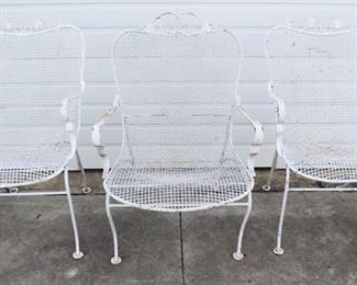 87 - Set of 3 Vintage Metal Chairs 35 x 23 x 23