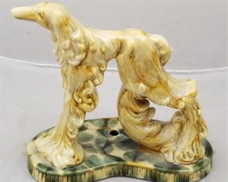 189 - Art Pottery Dog Statue 9" x 9"