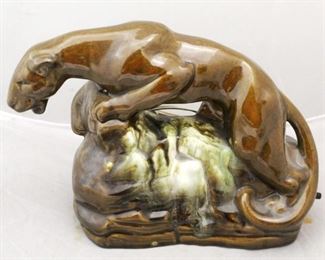 195 - Royal Haeger "Mountain Lion" Lamp 13" x 10"