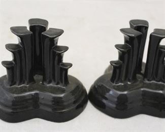 204 - Black Fiesta Tripod Candle Holders - 2 pcs 3 1/2" tall