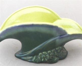 212 - Royal Haeger Leaf Vase-AS IS-Repaired/glued 13" x 6 1/2"