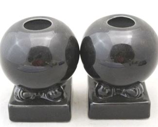213 - Black Fiesta Bulb Candle Holders 3 1/2" tall