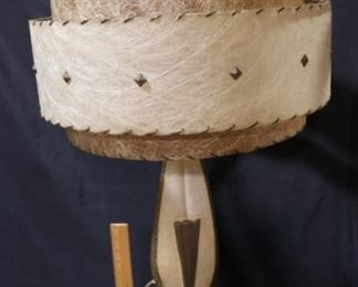 224 - Vintage lamp with double fiberglas shade 34" tall