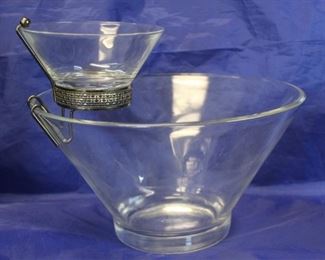 292 - Mid-Century Chip & Dip Bowl 10.5 round, 8.5 high