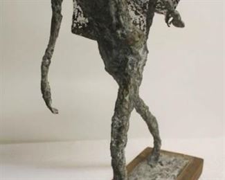 305 - Brutalist Metal Super Hero in Cape Sculpture 18" w x 20.5 tall