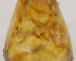 406 - Bohemian art glass vase 7" tall