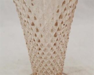 413 - Pink glass vase 8"